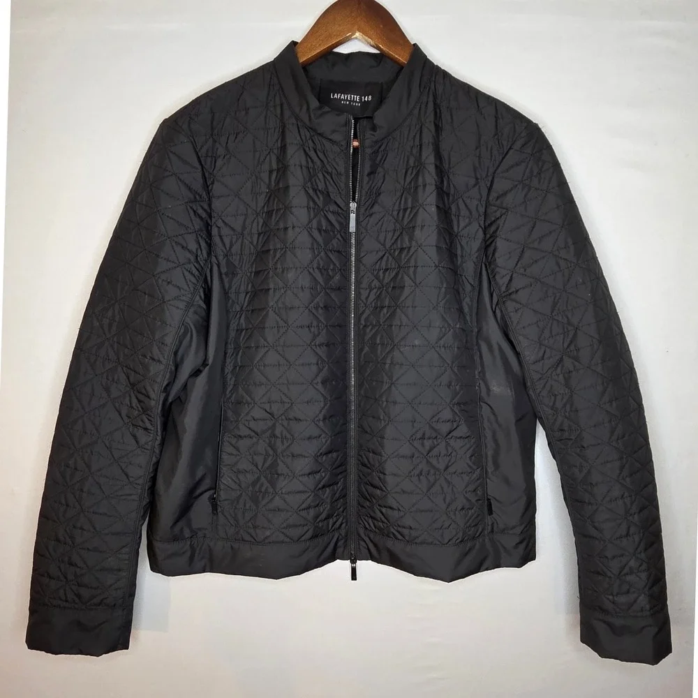 Lafayette‎ 148 New York Quilted Jacket M Black